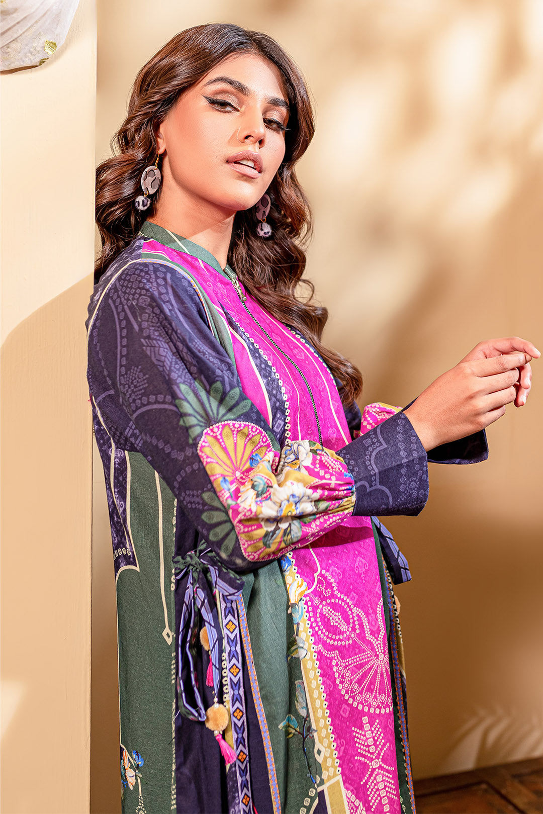 1PC Unstitched Printed Khaddar suit for ladies