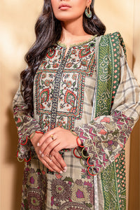 2 Piece - Embroidered Printed Khaddar Suit U0070
