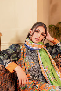 3 Piece - Printed Khaddar Suit U0074