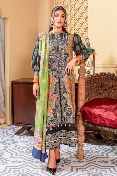 3 Piece - Printed Khaddar Suit U0074