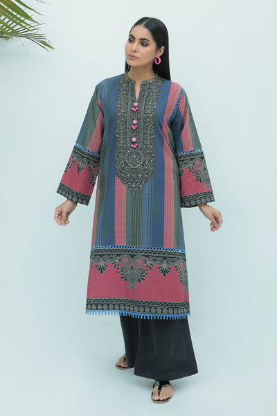 1 Piece - Digital Printed Cotton Slub Khaddar Shirt U0316A