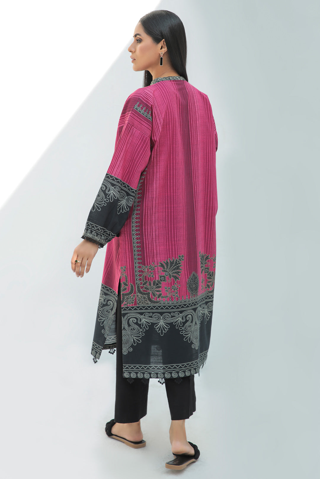 1 Piece - Digital Printed Cotton Slub Khaddar Shirt U0316
