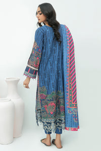 3 Piece - Embroidered Digital Printed Hybrid Slub Khaddar Suit U0344A
