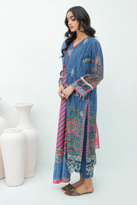 3 Piece - Embroidered Digital Printed Hybrid Slub Khaddar Suit U0344A