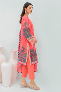 3 Piece - Embroidered Digital Printed Hybrid Slub Khaddar Suit U0344