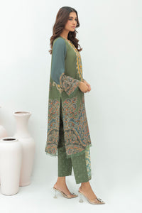 3 Piece - Embroidered Digital Printed Suit U0346