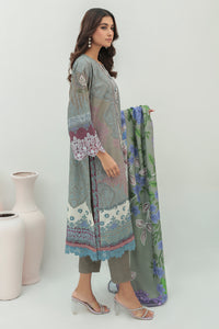 3 Piece - Embroidered Digital Printed Slub Khaddar Suit U0347
