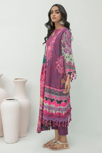 3 Piece - Embroidered Digital Printed Cotton Slub Khaddar Suit U0349