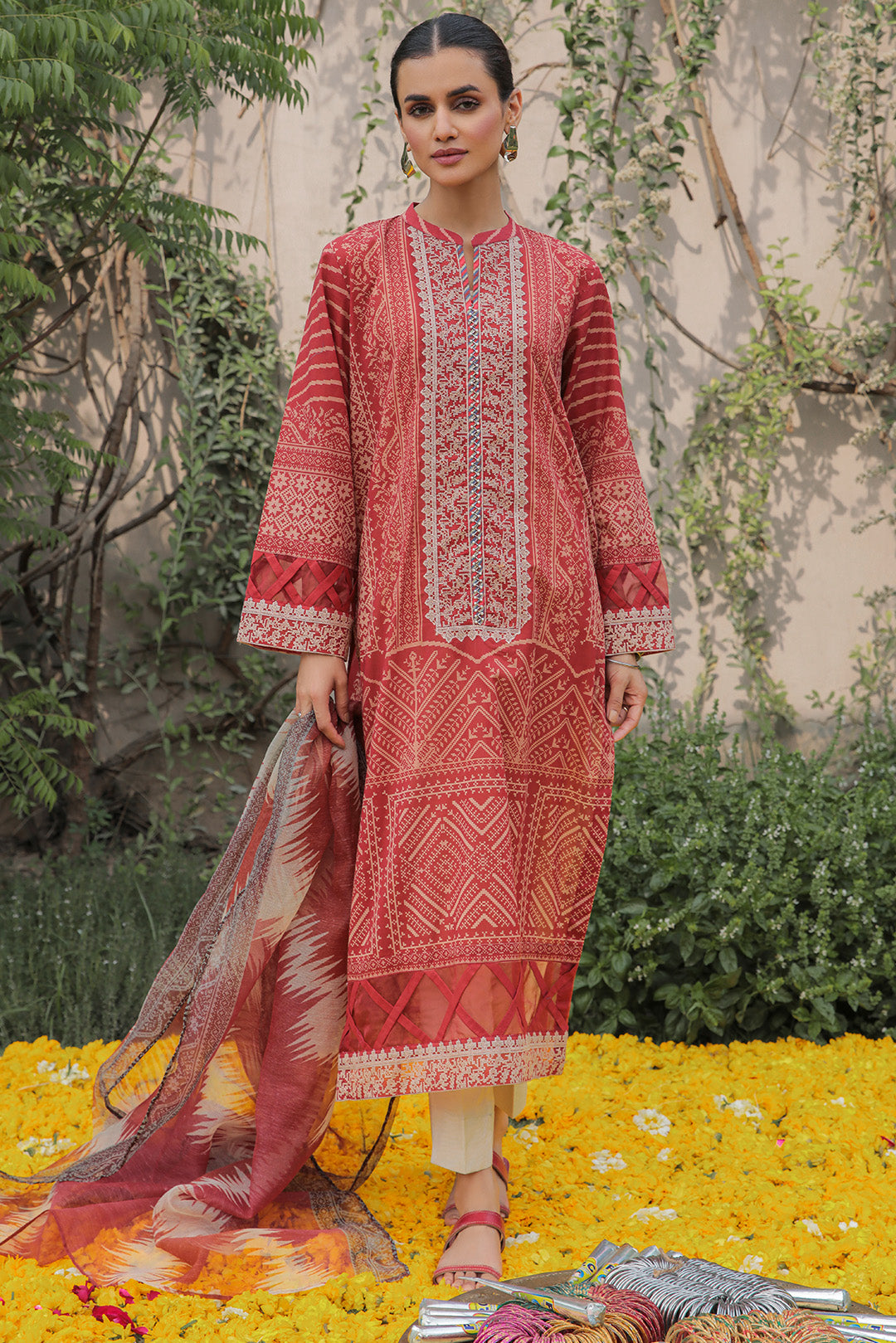 2 Piece  - Embroidered Digital Printed Lawn Suit U0404 (SO)