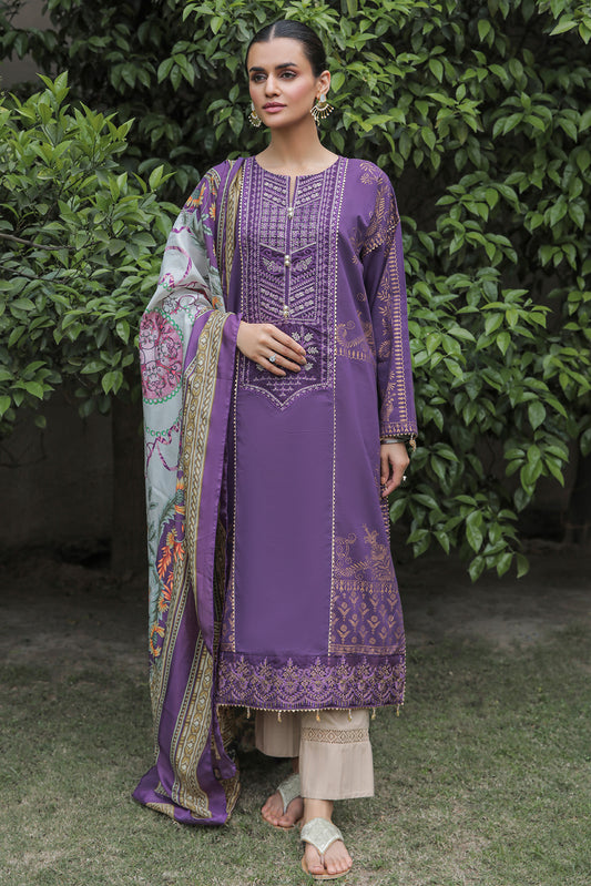 2 Piece  - Embroidered Paste Printed Lawn Suit U0413A (SO)