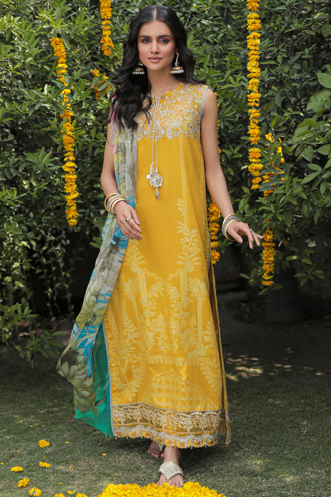 2 Piece  - Dyed Embroidered Jacquard Weave Suit U0416A (SO)