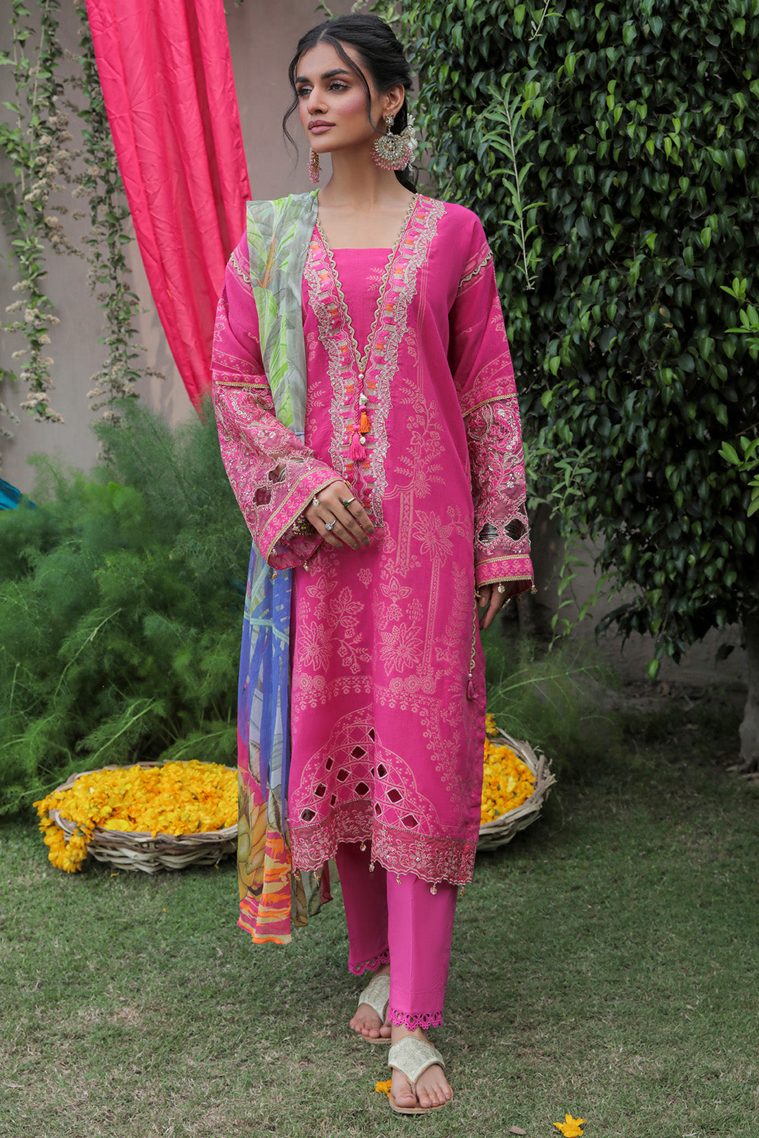 2 Piece  - Dyed Embroidered Jacquard Suit U0416 (SO)