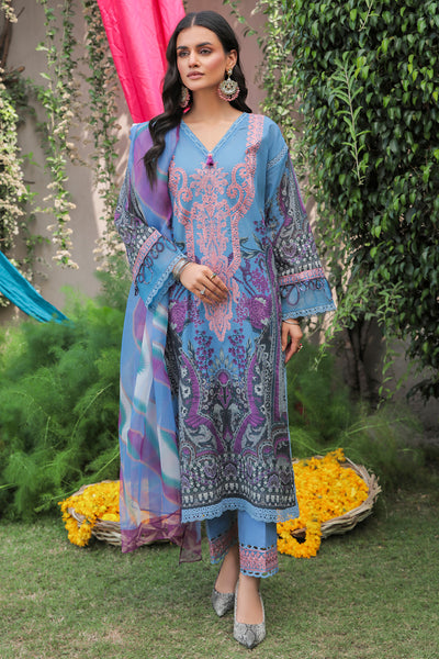 3 Piece - Embroidered Digital Printed Texture Lawn Suit U0422A (SO)