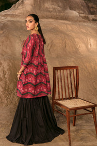 Single Shirt Lawn Digital Print - Dupatta U2154 - Red