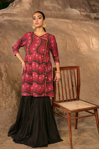 Single Shirt Lawn Digital Print - Dupatta U2154 - Red