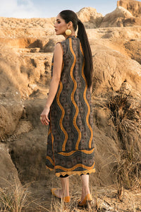 Single Shirt Digital Printed Lawn -U2154 - Charcoal