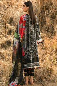 2PC Lawn Digital Printed - Dupatta U2156 - Black