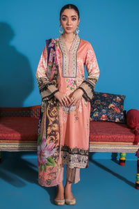 3PC Digital Printed Embroidered With Chiffon Dupata U2162A