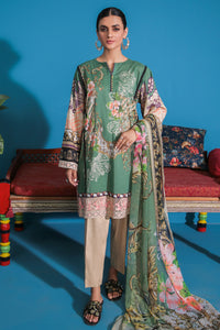 3PC Digital Printed Embroidered  With Chiffon Dupata  U2162