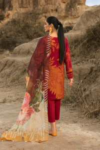 3PC Jacquard With Embroidery U2163 - Red