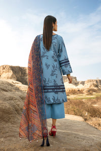 2PC Lawn Paste Print - Dupatta U2169 - Blue