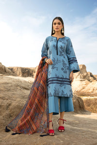2PC Lawn Paste Print - Dupatta U2169 - Blue