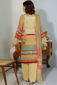 2PC Digital Lawn Embroidery - Dupatta U2170 - Brown
