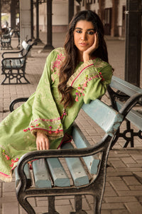 Single Dyed Jacquard Embroidered Shirt - Light Green U2361