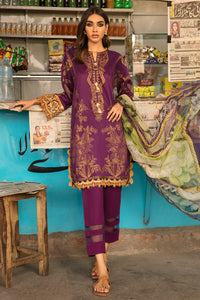 2PC Lawn Paste Print with Embroidery - Dupatta - Purple U2391A