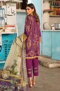 2PC Lawn Paste Print with Embroidery - Dupatta - Purple U2391A