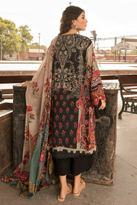 2 Piece Digital printed Embroidered Lawn Suit- Black U2400