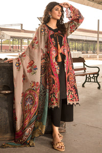2 Piece Digital printed Embroidered Lawn Suit- Black U2400
