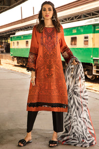 2PC Jacquard Dyed with Embroidery - Dupatta - Orange U2402
