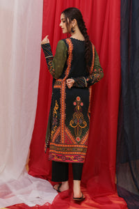 Digital Printed Lawn Shirt - Olive Green U2752