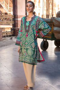 Single Shirt Lawn Digital Print  - Green U2753