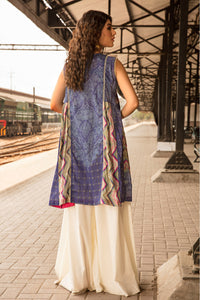 Single Shirt Lawn Digital Print  - Blue U2754A