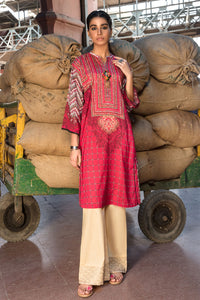 Single Shirt Lawn Digital Print  - Red U2754