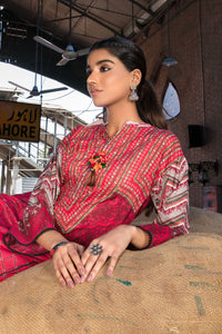 Single Shirt Lawn Digital Print  - Red U2754
