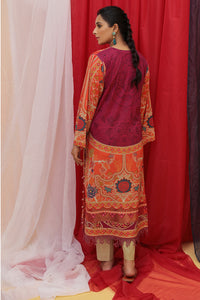 Single Digital Printed Textured Lawn Shirt  - Orange U2765 (S0)