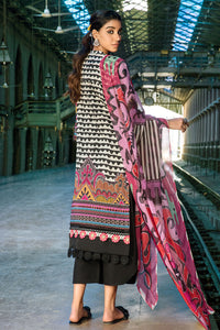 2PC Digital Printed Lawn shirt with Dupatta - Black U2774