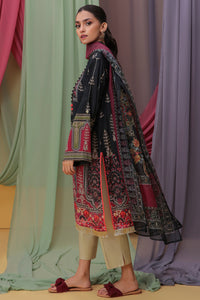 2PC Digital Printed Texture Lawn With Rajo Net Dupata  U2782A